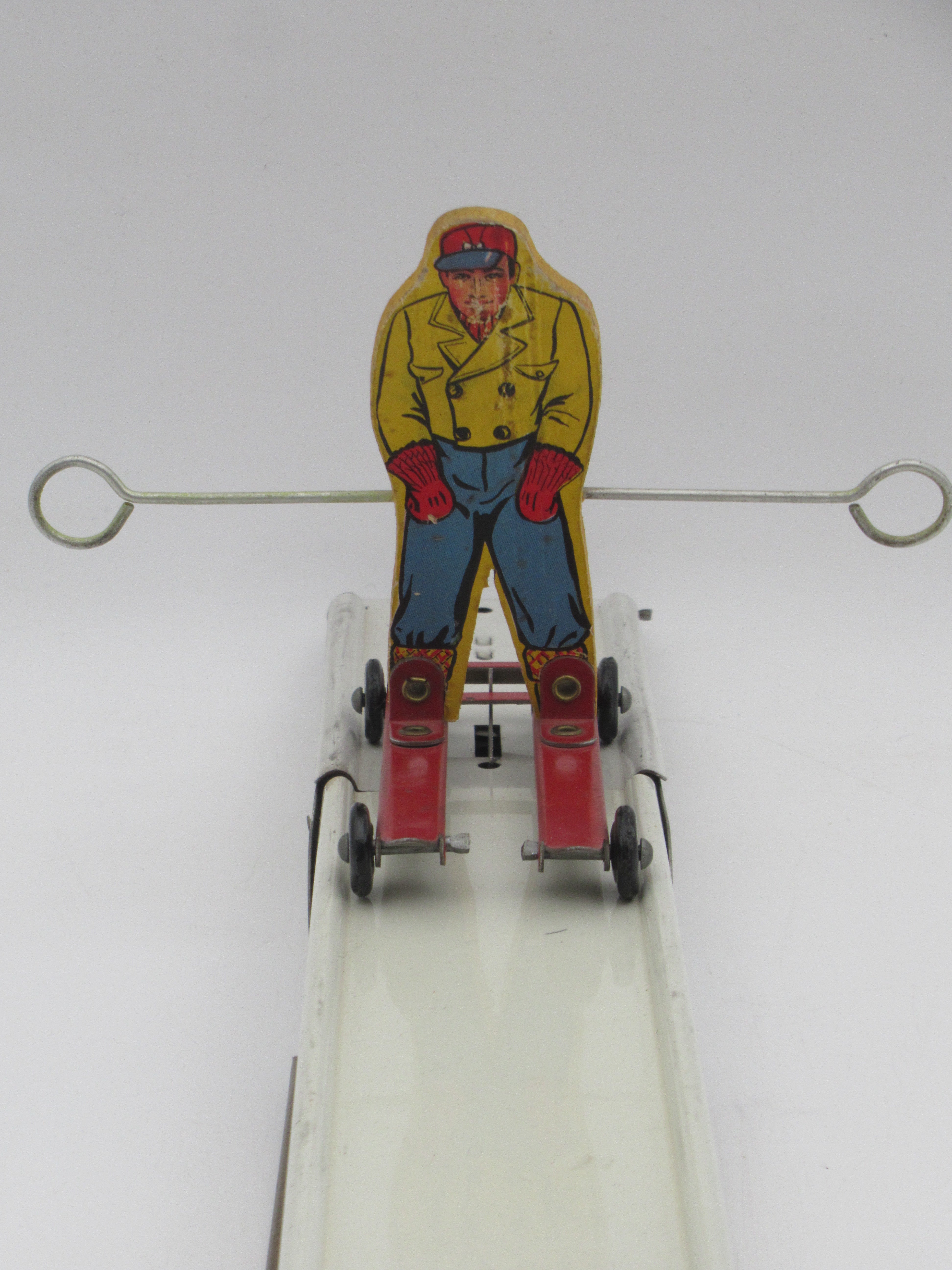 VINTAGE "Sun Valley" Ski-Jumper Tin Litho Toy - Wolverine (1940s) Working Post WWII Toy